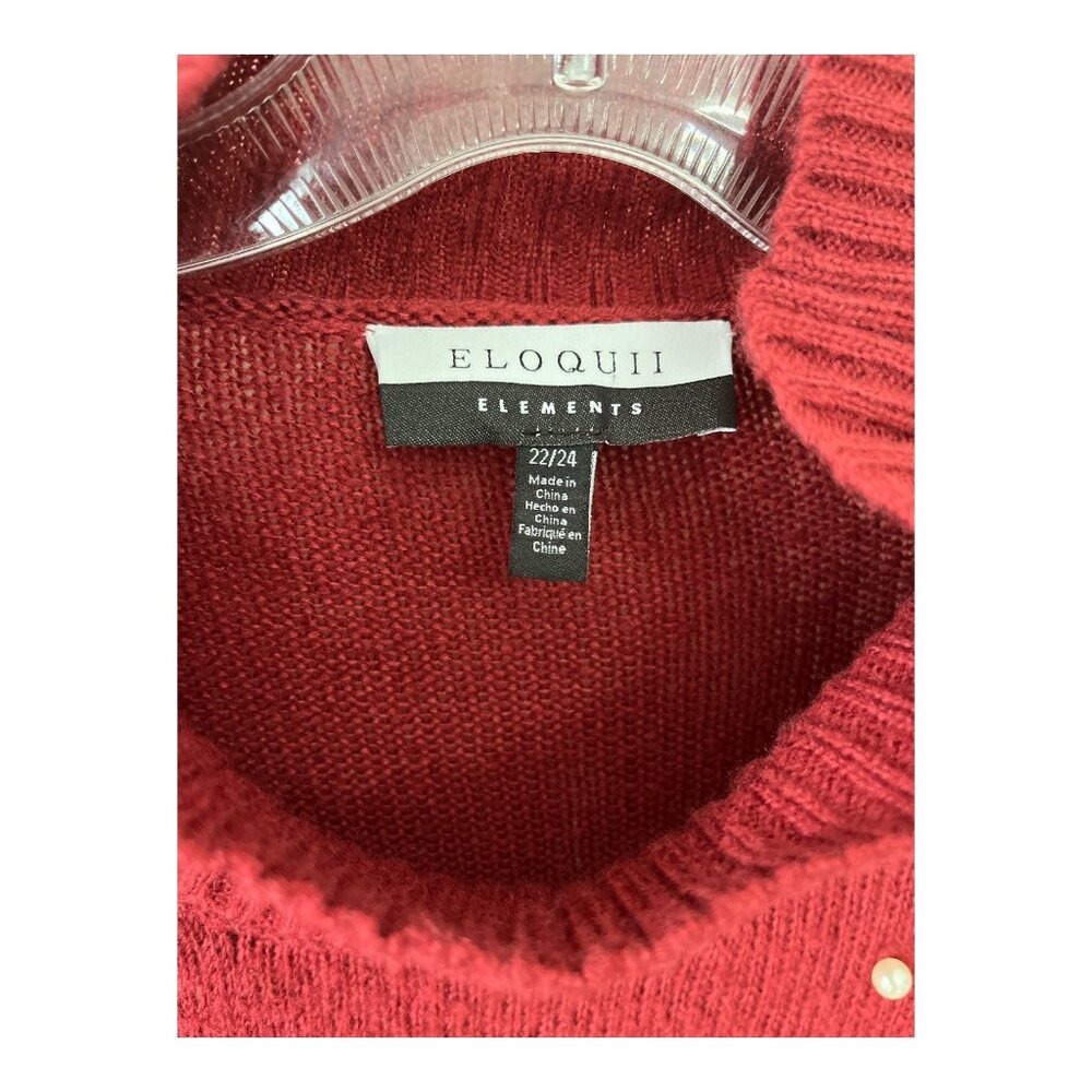 Eloquii Elements Plus Size 22/24 Red Sweater With… - image 3